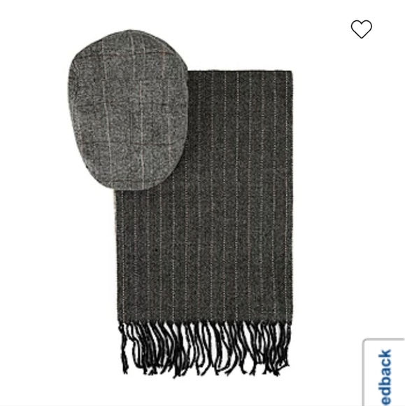 Dockers Charcoal Herringbone Scarf and Cap Set - Picture 3 of 6